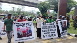 MATA Nusantara Gelar Aksi Unjuk Rasa Minta Kejati Sumsel Usut Tuntas Dugaan Korupsi Dana Hibah KPU Kabupaten Oku Selatan