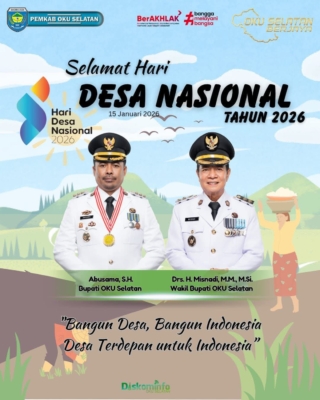 Selamat Hari Desa Nasional 2026 🇮🇩 15 Januari 2026 Momentum untuk memperkuat peran desa sebagai ujung tombak pembangunan bangsa. Mari bersama membangun desa yang maju, mandiri, dan sejahtera. Bangun Desa, Bangun Indonesia. Desa Terdepan untuk Indonesia.